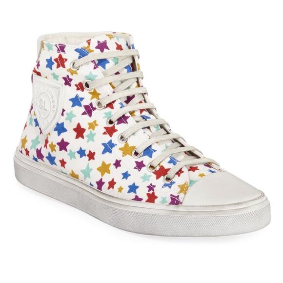 Saint Laurent Bedford Star Print High-Top Sneakers - Picture 1 of 10